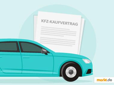 Der Kfz-Kaufvertrag sollte gewissenhaft ausgefüllt werden. Grafik Kaufvertrag KFZ / Auto