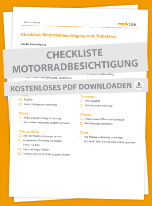 Einfach anklicken und kostenlos herunterladen. Motorradbesichtigung und Probefahrt Checkliste