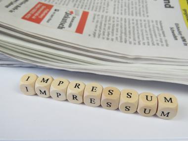 Ein gewerbliches Inserat muss (nach § 5 des Telemediengesetzes) gewisse Impressumsangaben enthalten. Bild Impressum