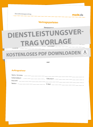 Unseren Dienstleistungsvertrag können Sie kostenlos herunterladen und ausdrucken. Grafik Dienstleistungsvertrag Vorlage