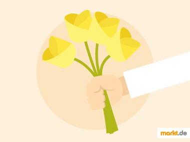 Die Auswahl an verschiedenen Blumensorten und -farben ist sehr groß. Grafik Blumengeschenk